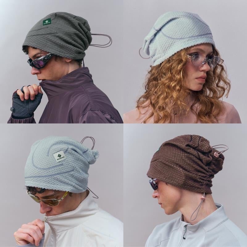 Dual-track hat (Fleece Beanie with Dual Track Drawstring)
